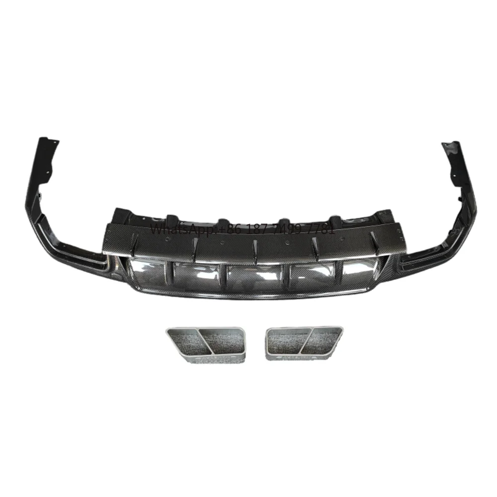 

True Carbon Fiber M-style Rear Diffuser Tail Body Kit for 2018+ . Levante Body Kit