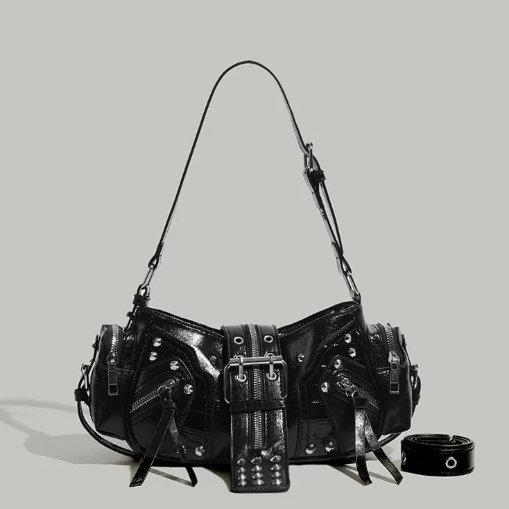 

Cross-border new European and American retro handbag niche design Spice girl y2k shoulder commuter oblique span locomotive bag
