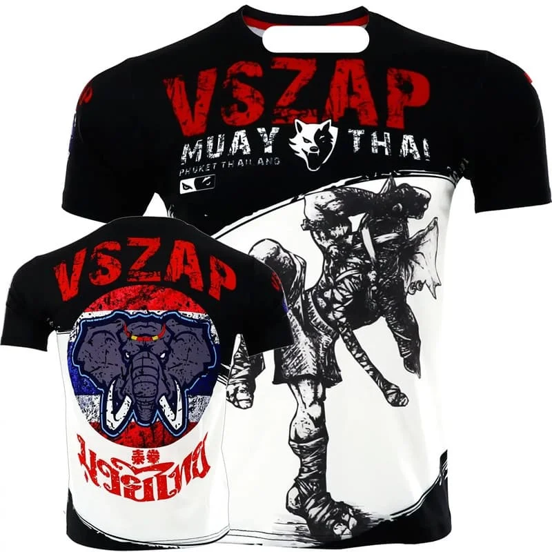 

Muay Thai Sport Men's T Shirts Casual O-neck Short Sleeve Tops Outdoor Running Fitness Sportswear Fashion Surfing Suit Beachwear