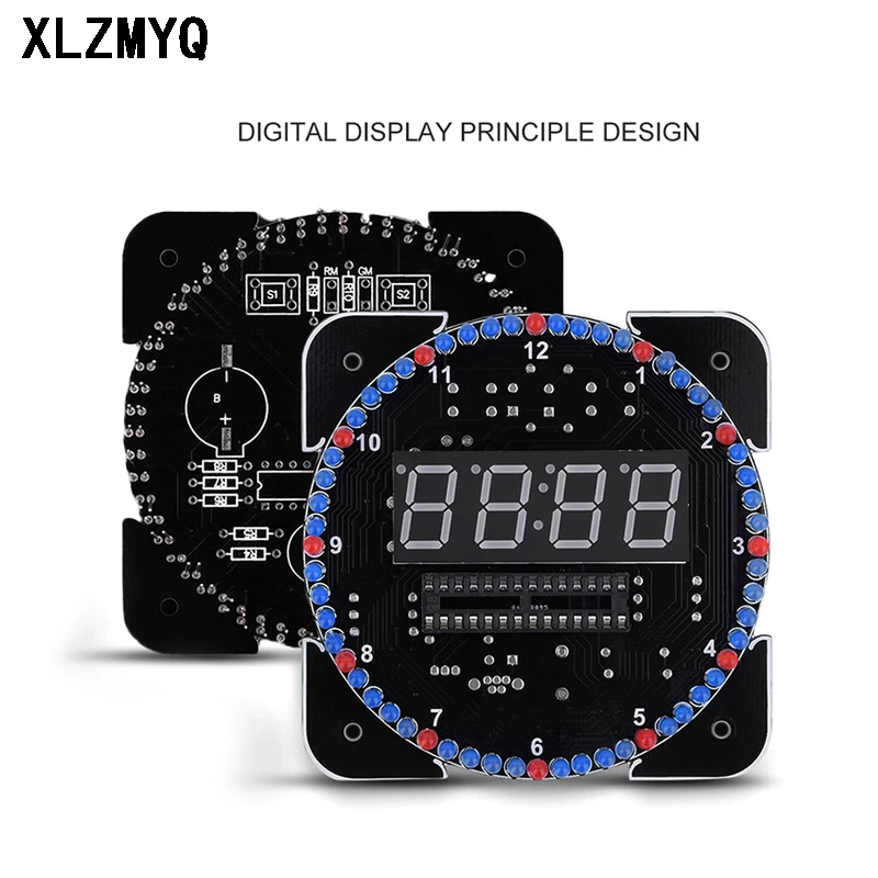 DS1302 DIY Rotating Digital LED Display Module Alarm Electronic Digital Clock Kit 51 SCM Learning Board 5V DS1302 DIY Kit