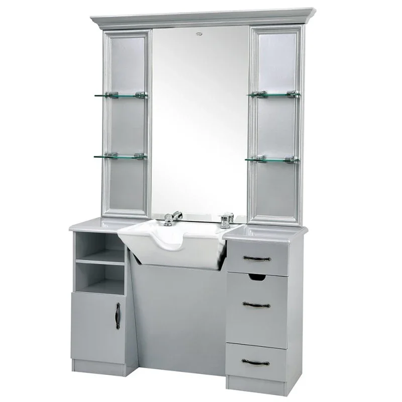 Mirror Wood Dressing Table with Sink, Salon Furniture Style, Barber Station, Hair Salon Mirrors, Hot Sale