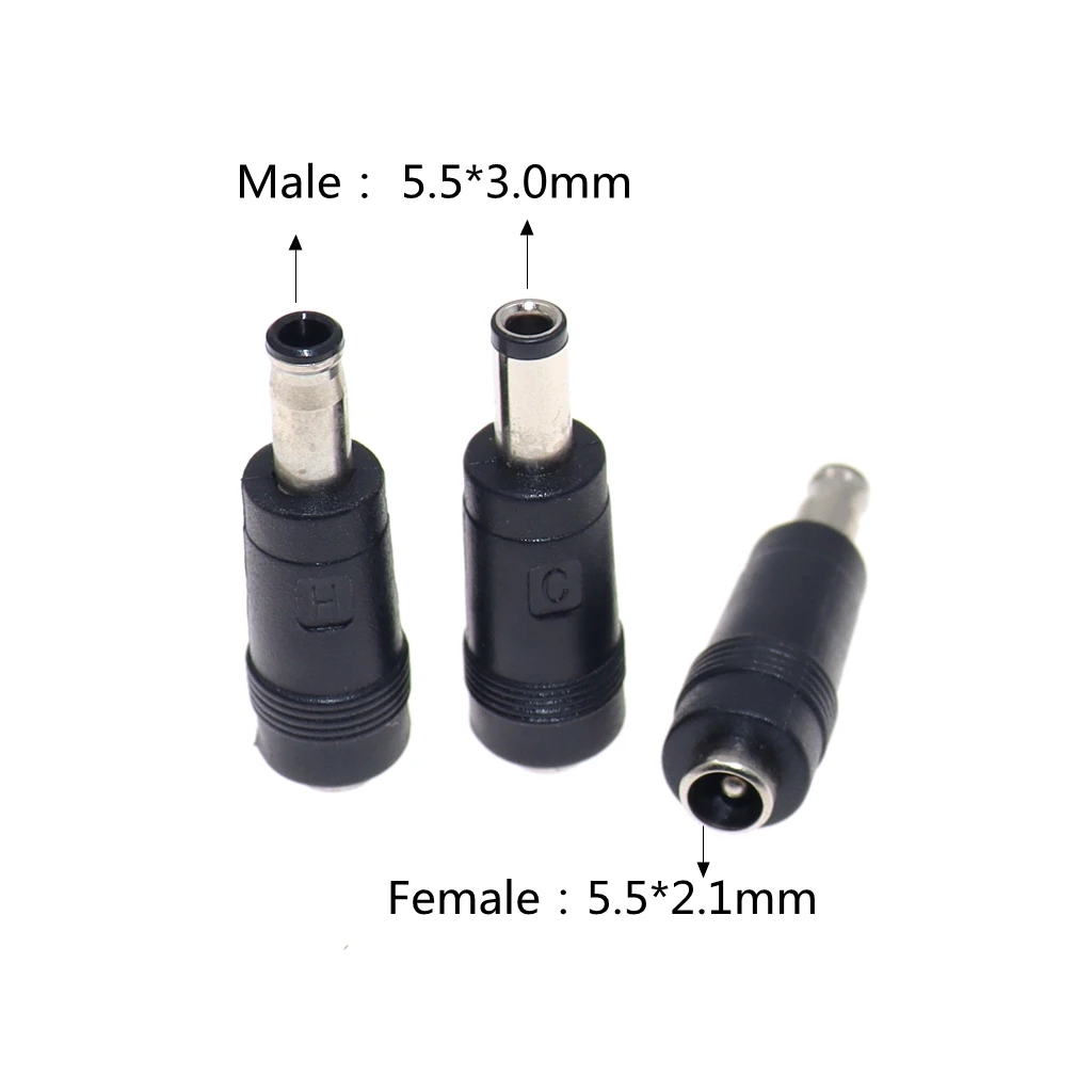 5Pcs DC 5.5 X 2.1mm Female to 5.5 x 3.0mm Male Converter Power Plug Charger Adapter for Samsung Laptop Adapter DC Output Jack