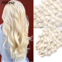 Anna Loose Deep Wave Braiding Hair 24Inch Synthetic Curly Crochet Braids Extensions Ombre White Twist Crochet Hair Afro Curls