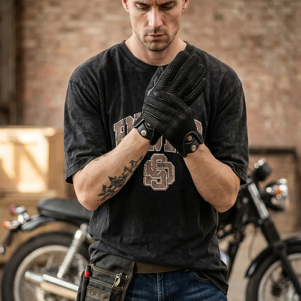 

Дышащие летние мотоциклетные перчатки для мотокросса с сетчатой вентиляционной броней, сенсорный экран, совместимый кожаный дизайн Luvas