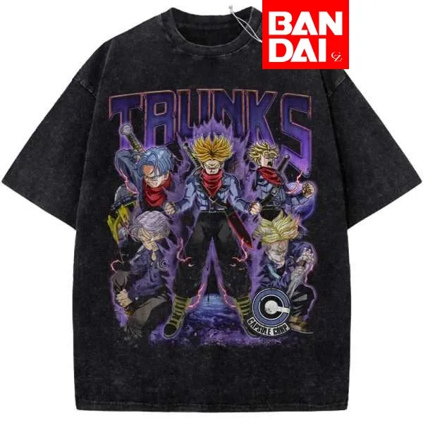 

Dragon Ball Z Goku & Gohan Father-Son Kamehameha Acid Wash Oversized Black T-Shirt 2026 Summer Anime Streetwear Graphic Tee
