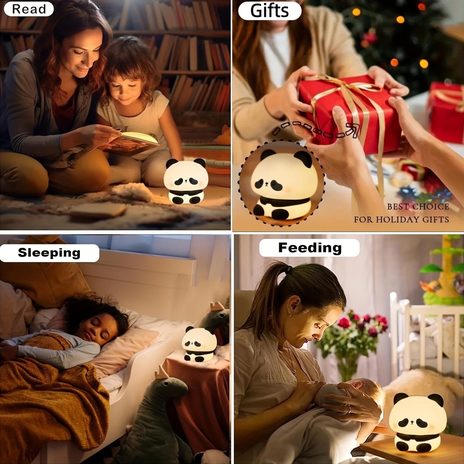 Panda-themed Christmas gifts,Timable night lights,Charging bedside lamps,Perfect as birthday gifts,New Year gifts,holiday gifts