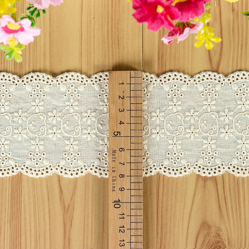 Handgefertigte Spitzenaccessoires für Kleidung, Ausgehöhlte Blumen, DIY Heimtextilien, Doppelseitige Baumwollspitzenborte, 100% Baumwolle – Detail 6