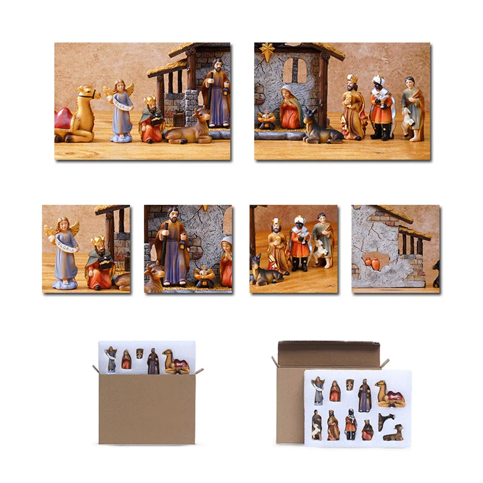 Nativity Scene Nativity Scene Manger Small Figurines Miniature Figurines Home Decor For Patio Office School Living Room Porch