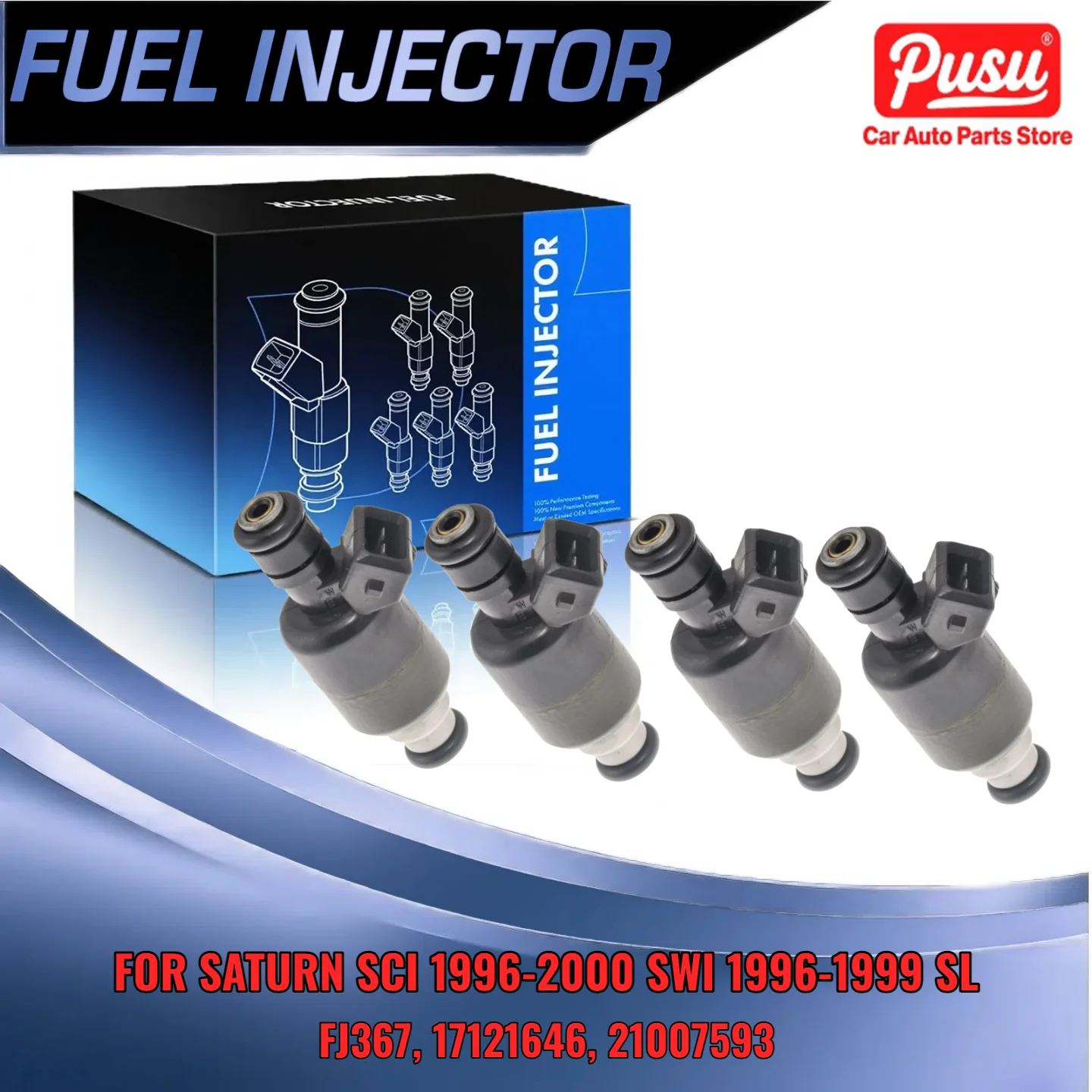 

4 Pack Injector for Saturn SL SL1 2001 L4 1.9L Sedan Fit FJ367 17121646 21007593