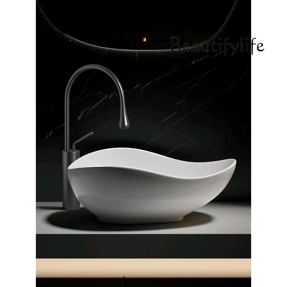 N69 German high-end ceramic stage basin art hotel washbasin hand washing to deepen washbasin creative modeling