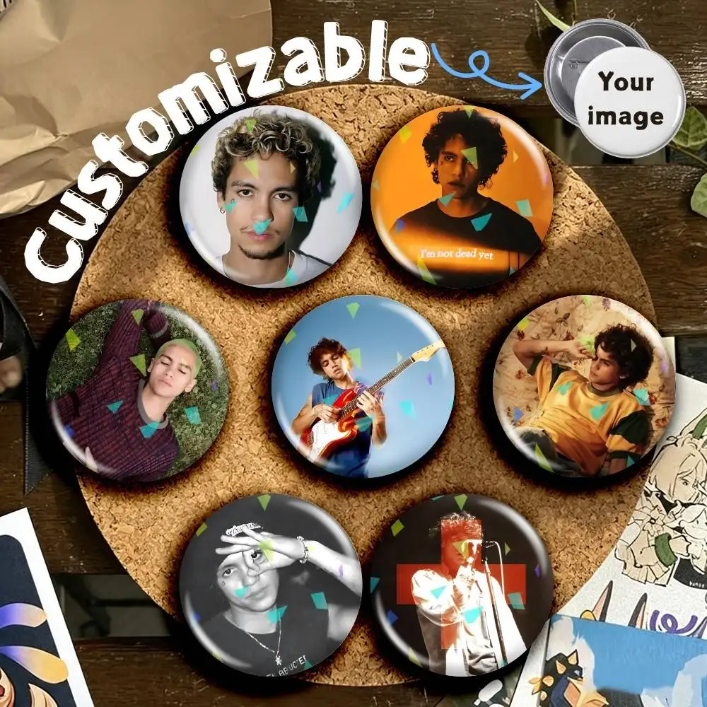 Hip-hop Dominic Fike Rocket Round Brooch Pins, Personalized Badges With Broken Glass Design Fashion Accessory