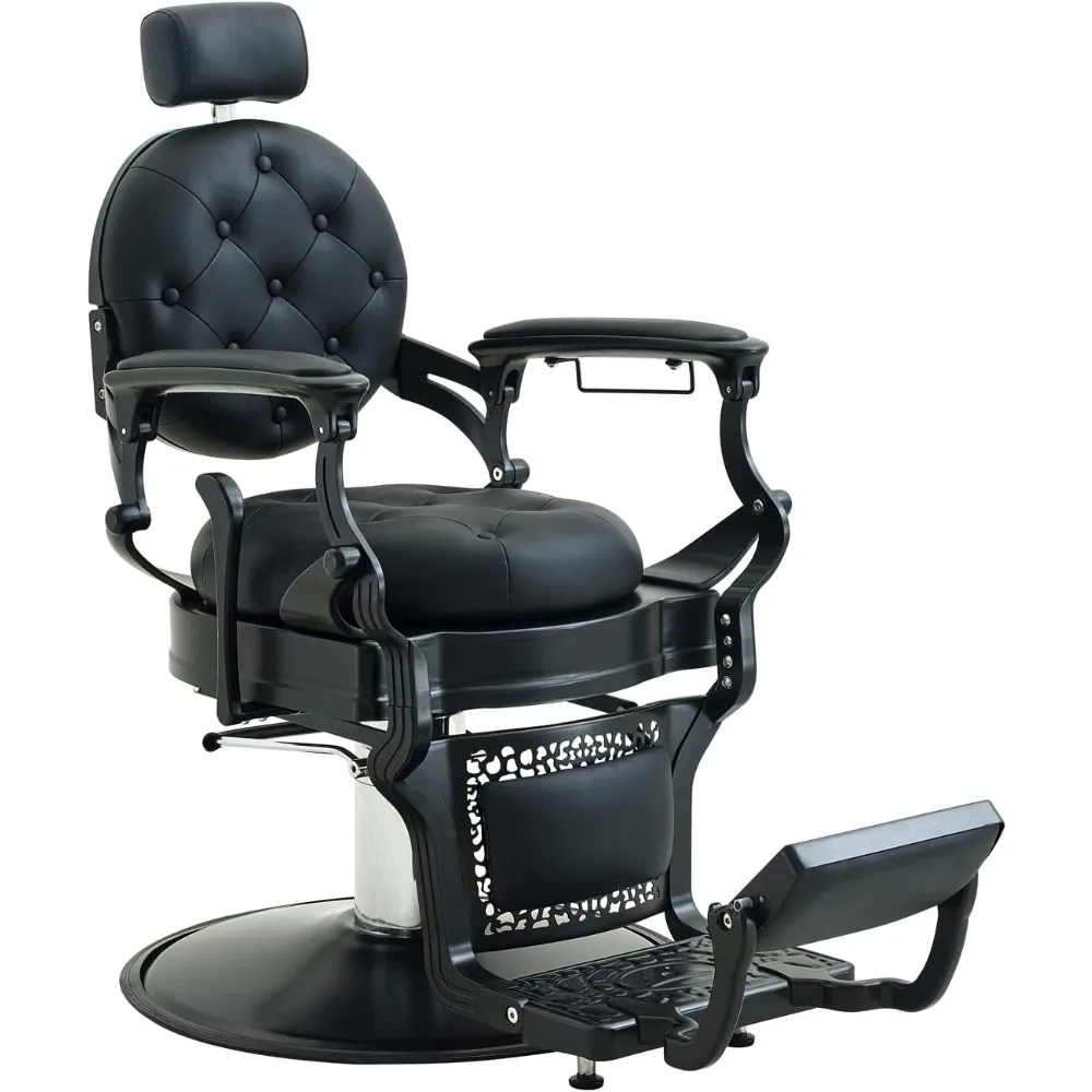 

Barber Chair Hair Salon Chair,Heavy Duty 700 LBS, for Hair Stylist Barber Beauty Tattoo Massage(Black Round)