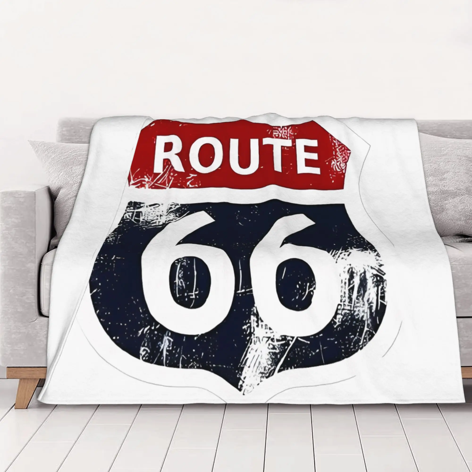 1PC Classic Route 66 home room decorations Winter Blankets for Adults Bedding Home Interior Sofa Knee
