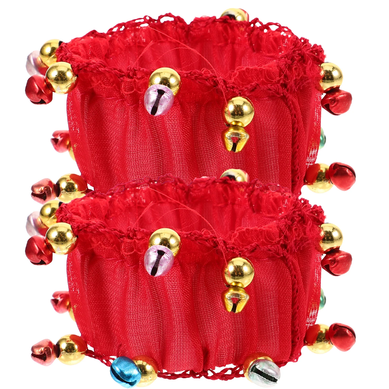 

Belly Dance Red Bell Bracelets Wrist Cuff for Adult s Bracelets Kids Performance Indian Dance Reusable