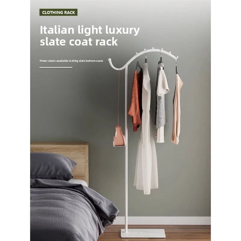 

Coat rack Floor-to-ceiling bedroom Living room Hanging clothes rack Household Cream Wind Homestay Single pole hanging bag rack