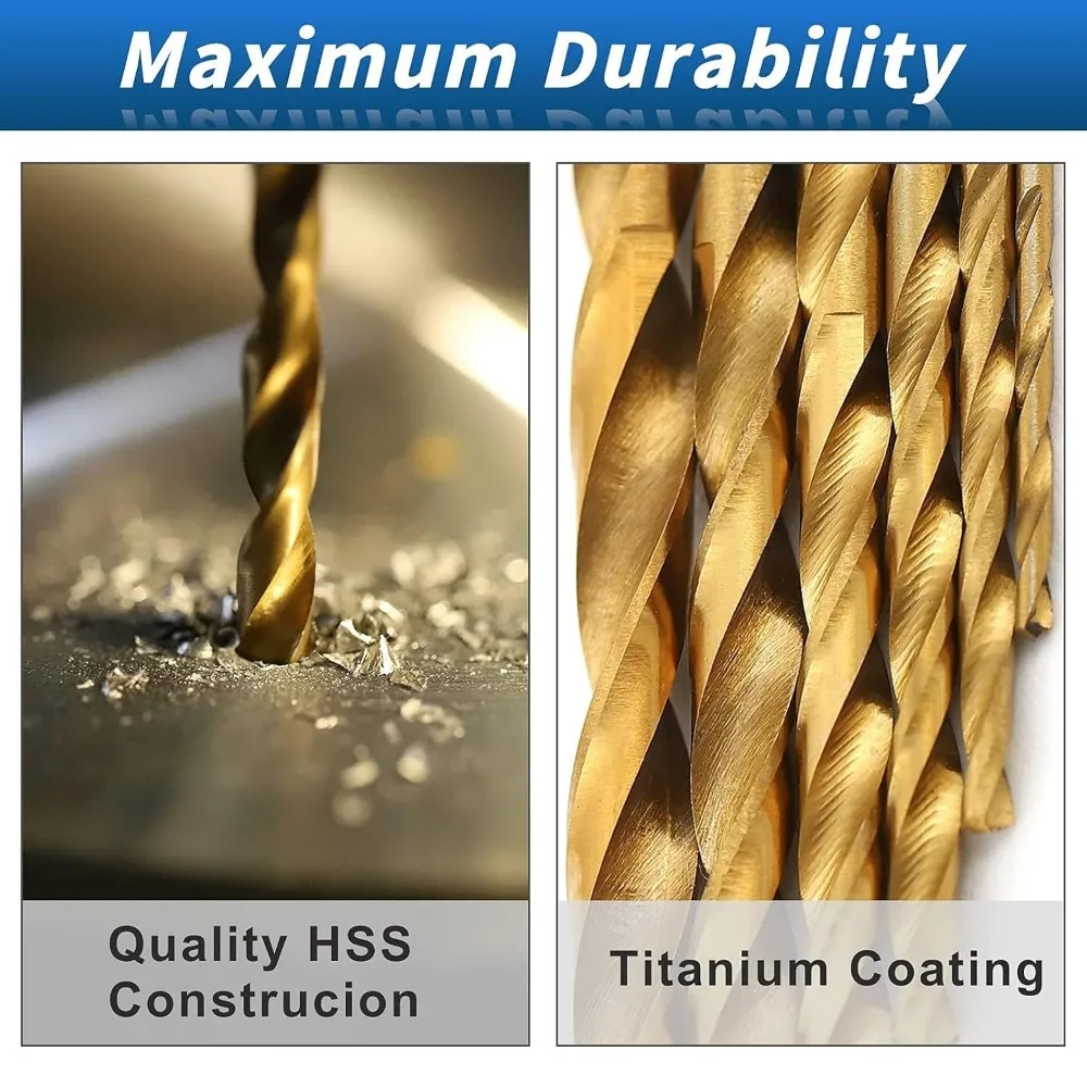 Set Mata Bor Mikro Titanium HSS Metrik 120 Buah untuk Kayu, Plastik, dan Baja (1mm hingga 3.5mm)
