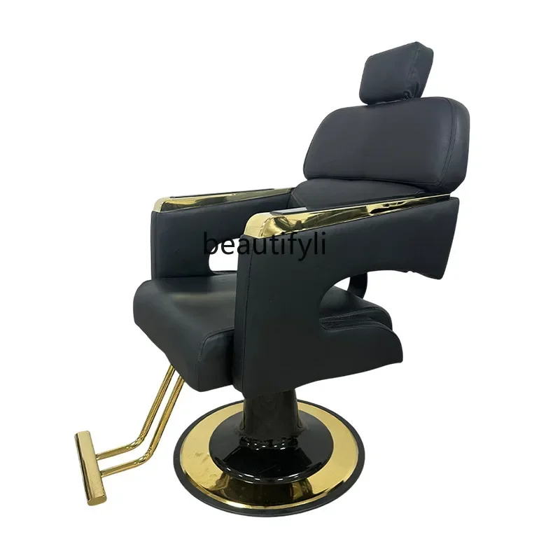 JJ45 ss L178Hairdressing Chair Haircutting Chair Shaving Down Lifting Rotating Perm Dyeing Cutting Chair