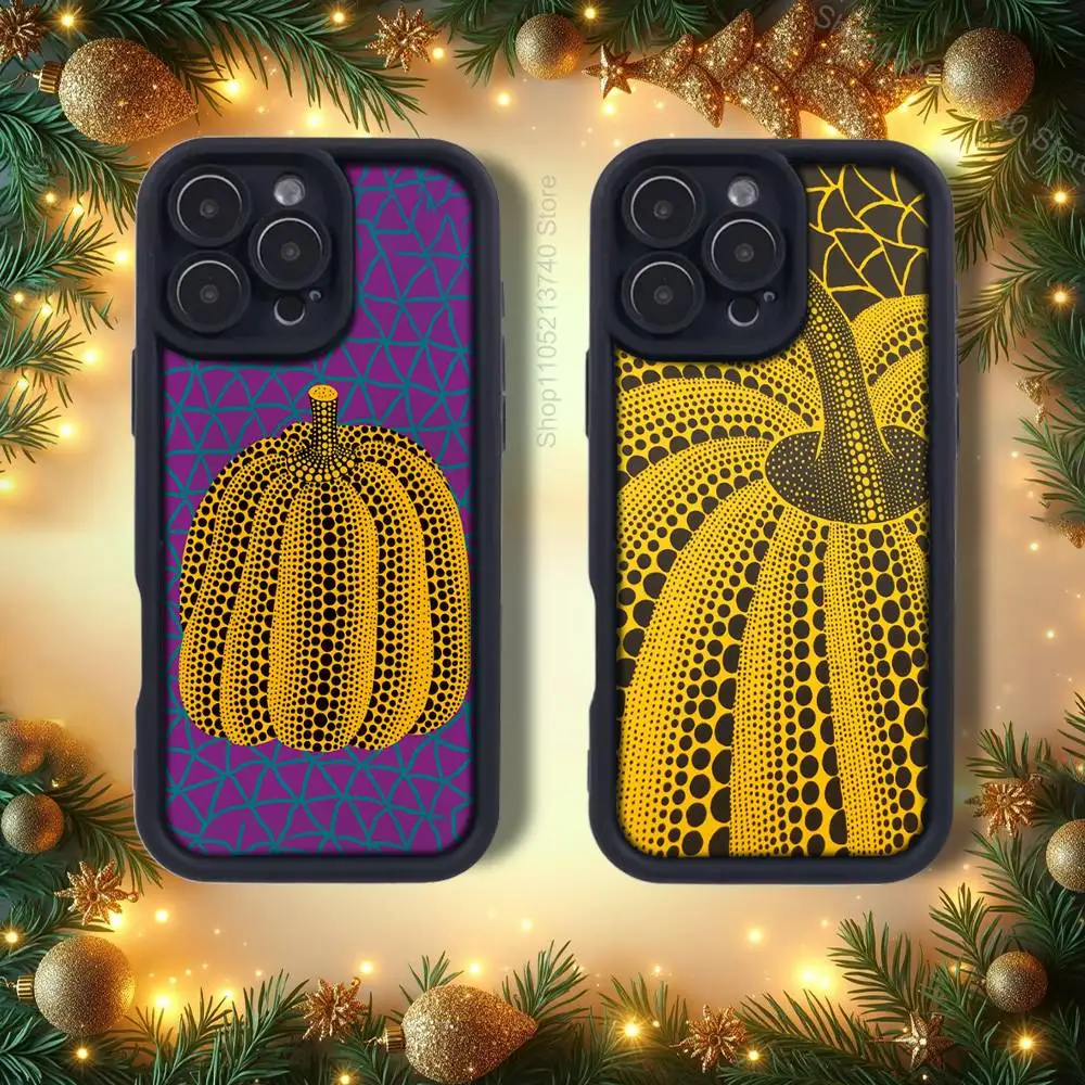 

Y-Yayoi P-Pumpkin K-KusamaS Phone Case For iPhone 14,12,17,15,11,13,16,Pro,E,Plus,Max,SE4,Air Silicone Cover emery Black