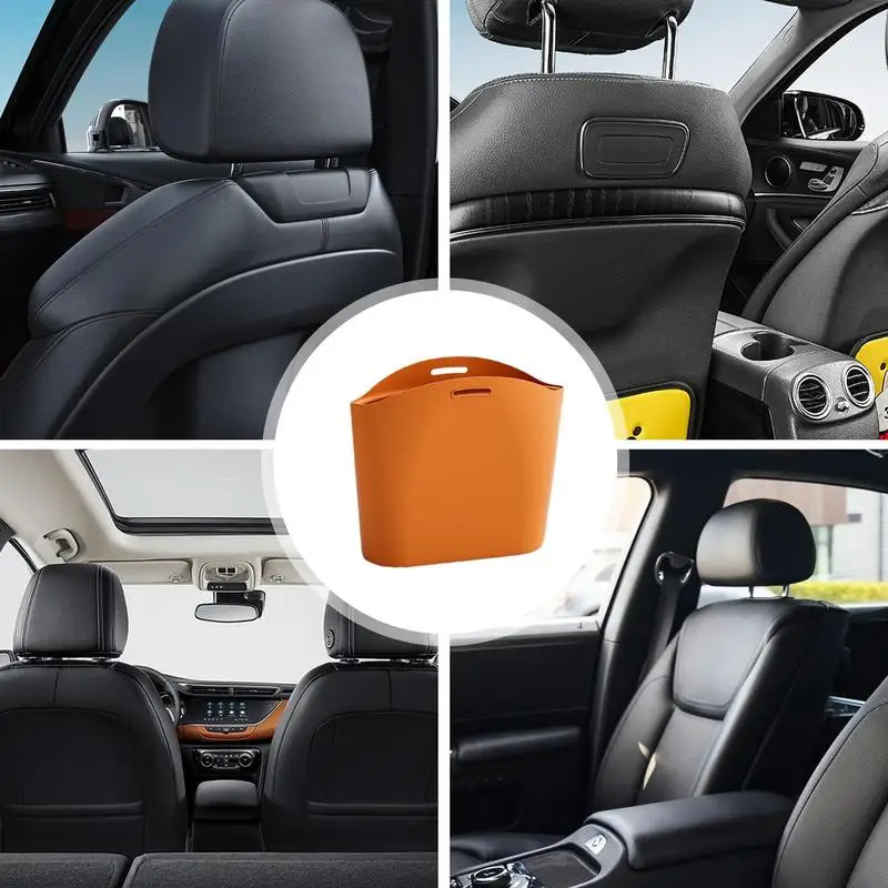 Car Seat Back Organizer Silicone Car Waste Bag Auto Dustbin Garbage Organizer Multipurpose Storage Pocket For Umbrella Water