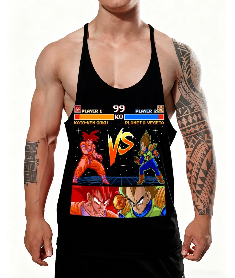 Neues Goku Herren-Tanktop, 100 % Baumwolle, Weste, japanischer Anime, Dragon Ball, schnell trocknend, ärmellos, Unterhemden, Fitness, Muskelaufbau-Top