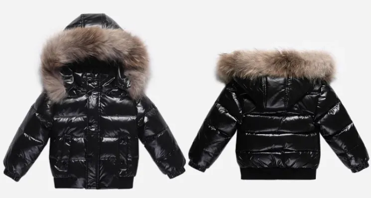 2-10Y Kinder Echte Daunenjacke Kinder Großer Pelzkragen Verdickte Jungen Mädchen Warme Jacke Wasserdicht Teenager Wintermantel – Detail 3
