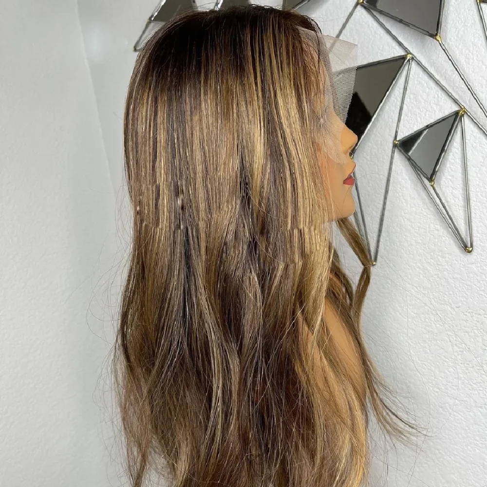 

250Density Long 26Inch Glueless Highlight Blonde Body Wave Deep Lace 5x5 Silk Base Human Hair Wig For Women BabyHair Preplucked