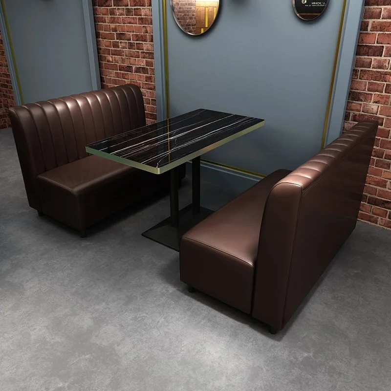 @#Retro Bar Dining Furniture Set Restaurant Furniture Booth BBQ Restaurant Hot Pot Cafe Sofa Booth
