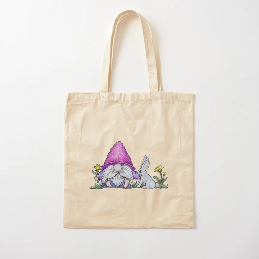 

Gnome with a bunny Tote Bag Big bag women free delivery bags Canvas Tote Bag