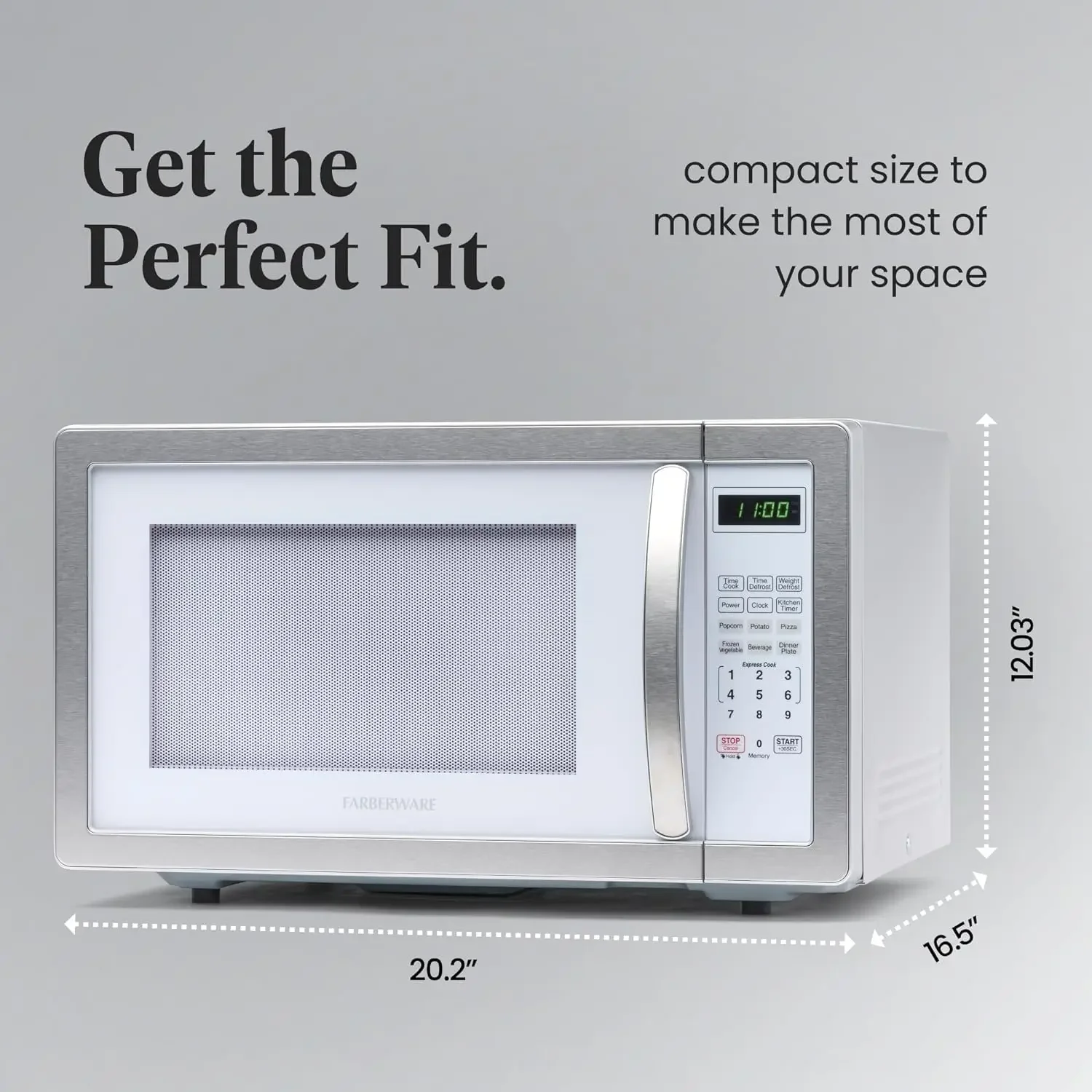 NEW Countertop Microwave 1000 Watts, 1.1 cu ft - Microwave Oven With LED Lighting and Child Lock - Perfect for Apartments