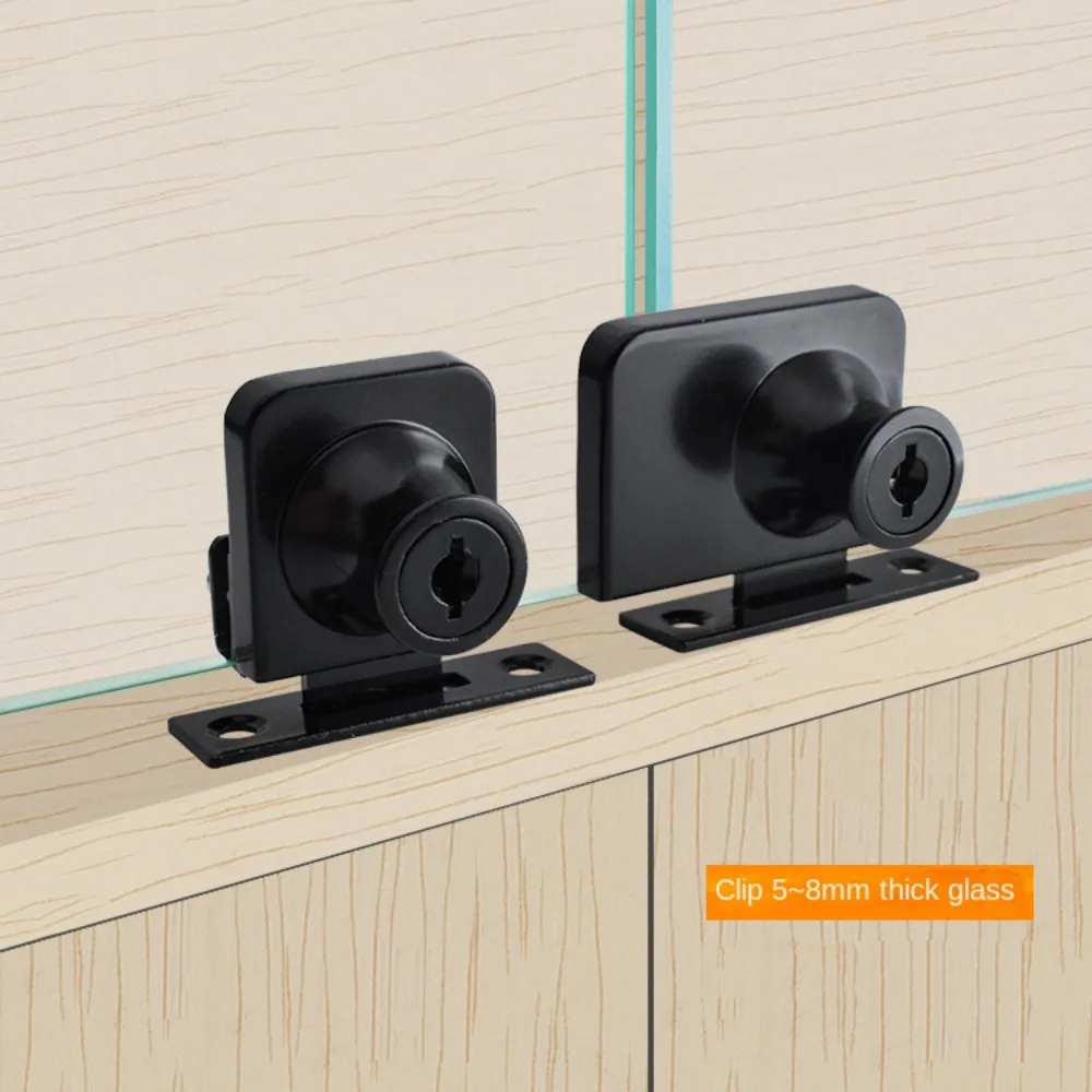 Nueva cerradura de puerta de vidrio de aleación de Zinc, cerradura de exhibición de gabinete de seguridad de puerta individual/doble, cerradura sin perforaciones, puerta de vidrio