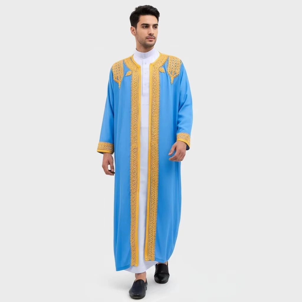 Men's Muslim Clothing Modest Fashion Abaya Thobes  for Muslim Men Modesty Dress Code Islamic Wear for Men