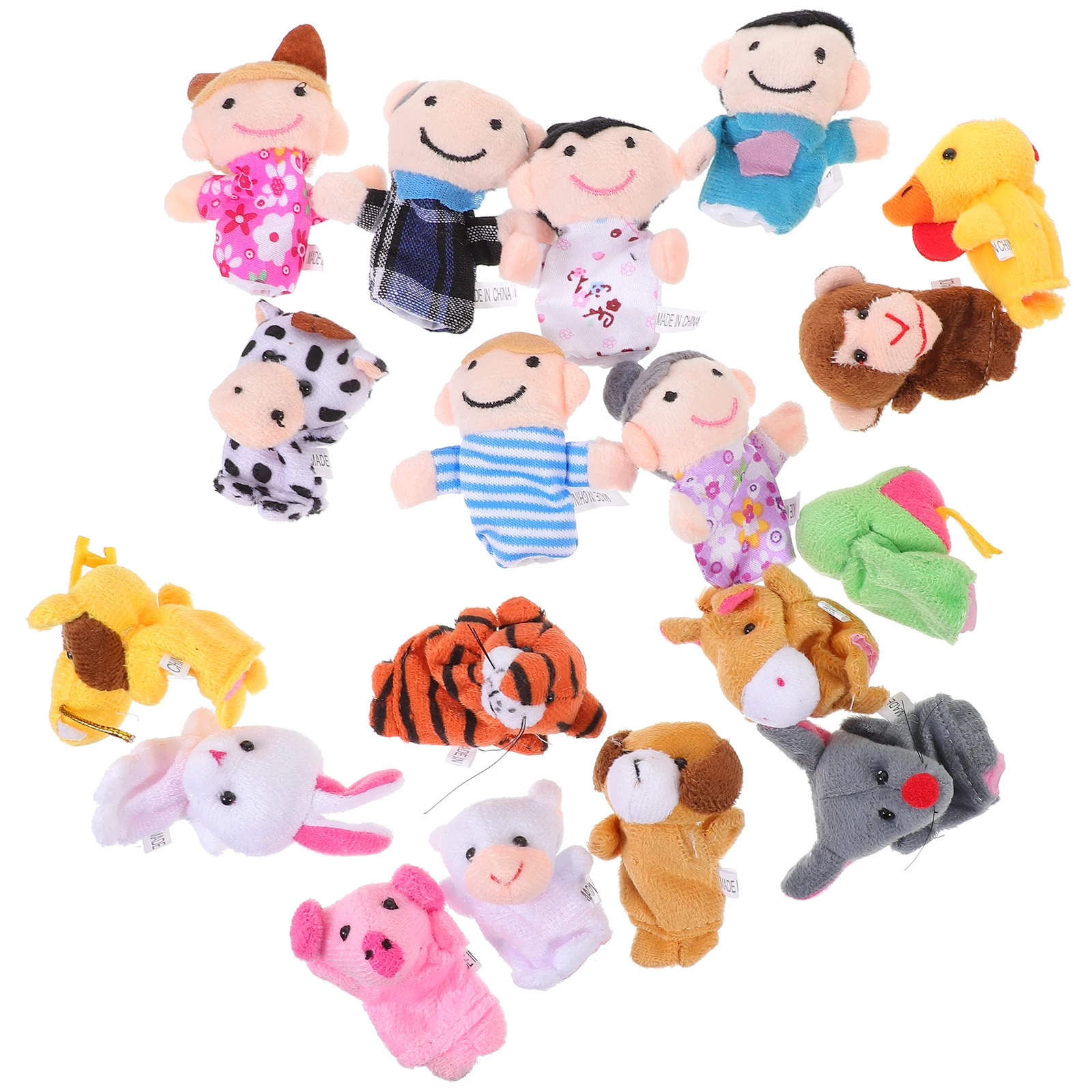 

18 Pcs Animal Finger Puppets Soft Velvet Kids Tender Telling House Play Educational Toys Set Puppet
