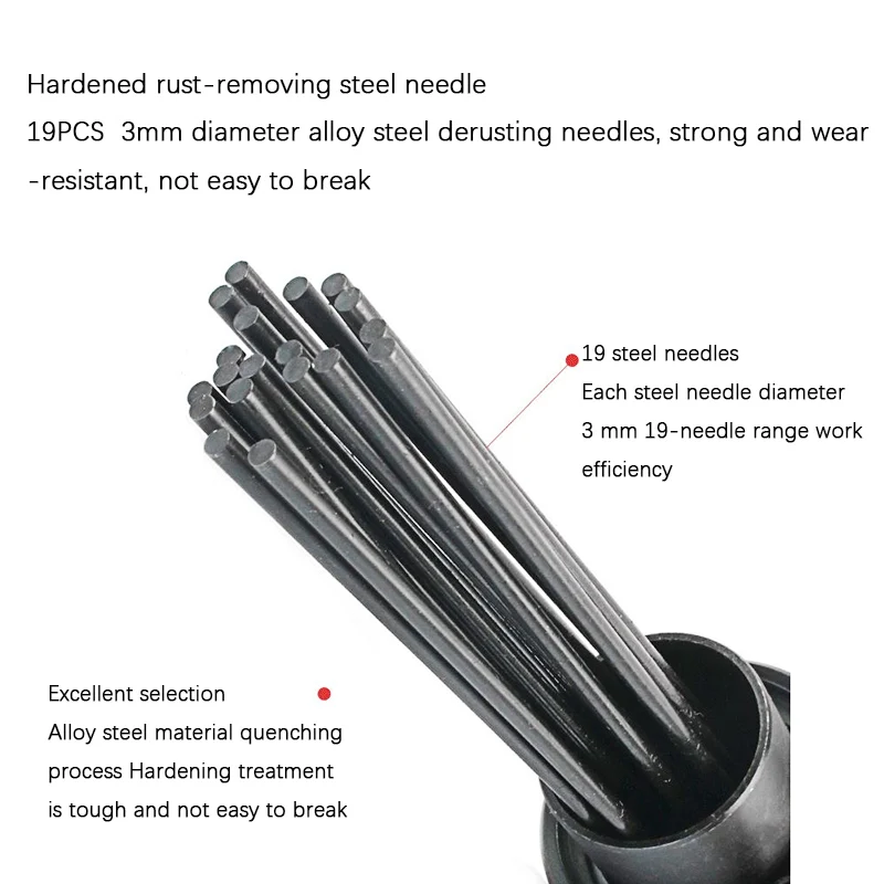 Needle-type pneumatic derusting gun multi-functional impact air shovel extended air hammer derusting machine