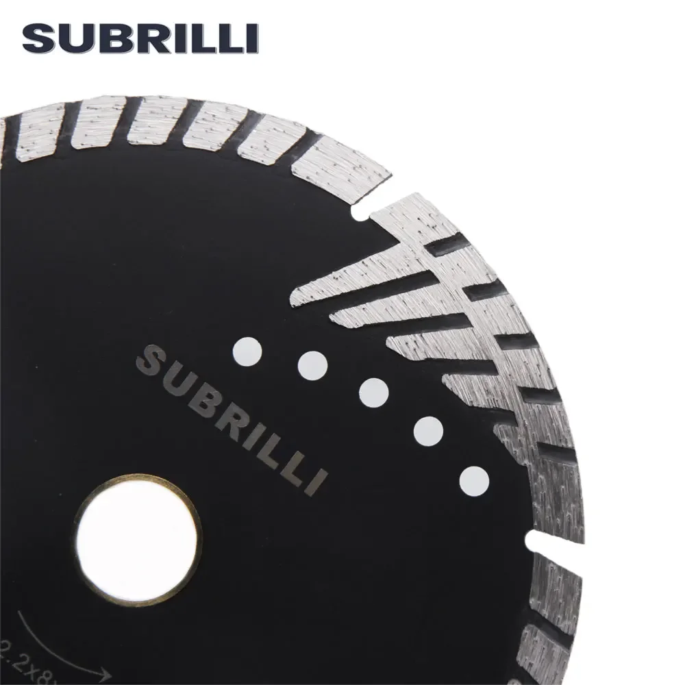 SUBRILLI 6 "150mm rueda cortadora de diamante hoja de sierra de diamante de unión metálica disco de sierra de dientes Turbo para piedra granito hormigón