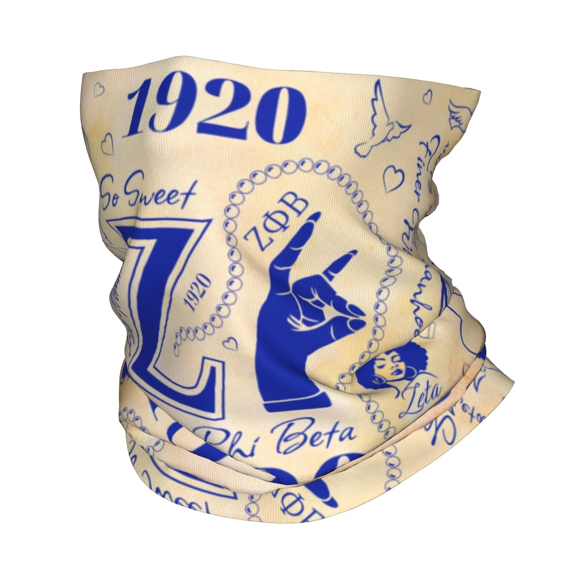 

Пользовательские Zeta Phi Beta ручная бандана для шеи, теплый женский и мужской зимний лыжный походный шарф, гетры, чехол для лица