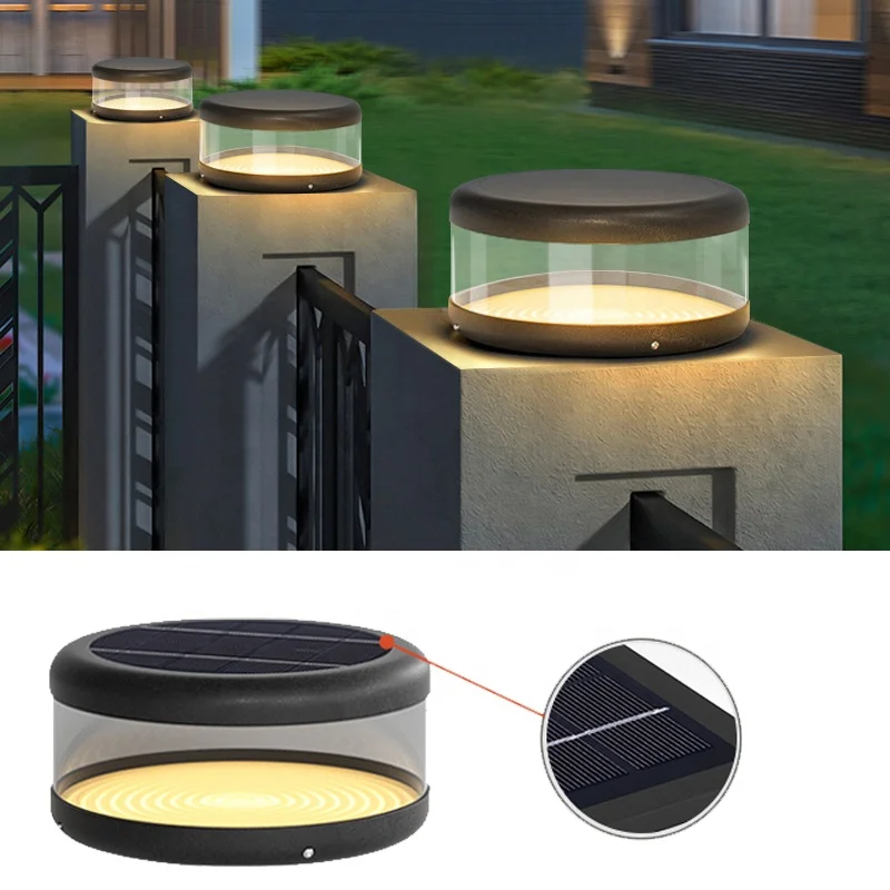 

5W Solar Courtyard Column Lights IP65 Outdoor Waterproof Villa Gate LED Solar Post Lights Garden Landscape Solar Pillar Lamp