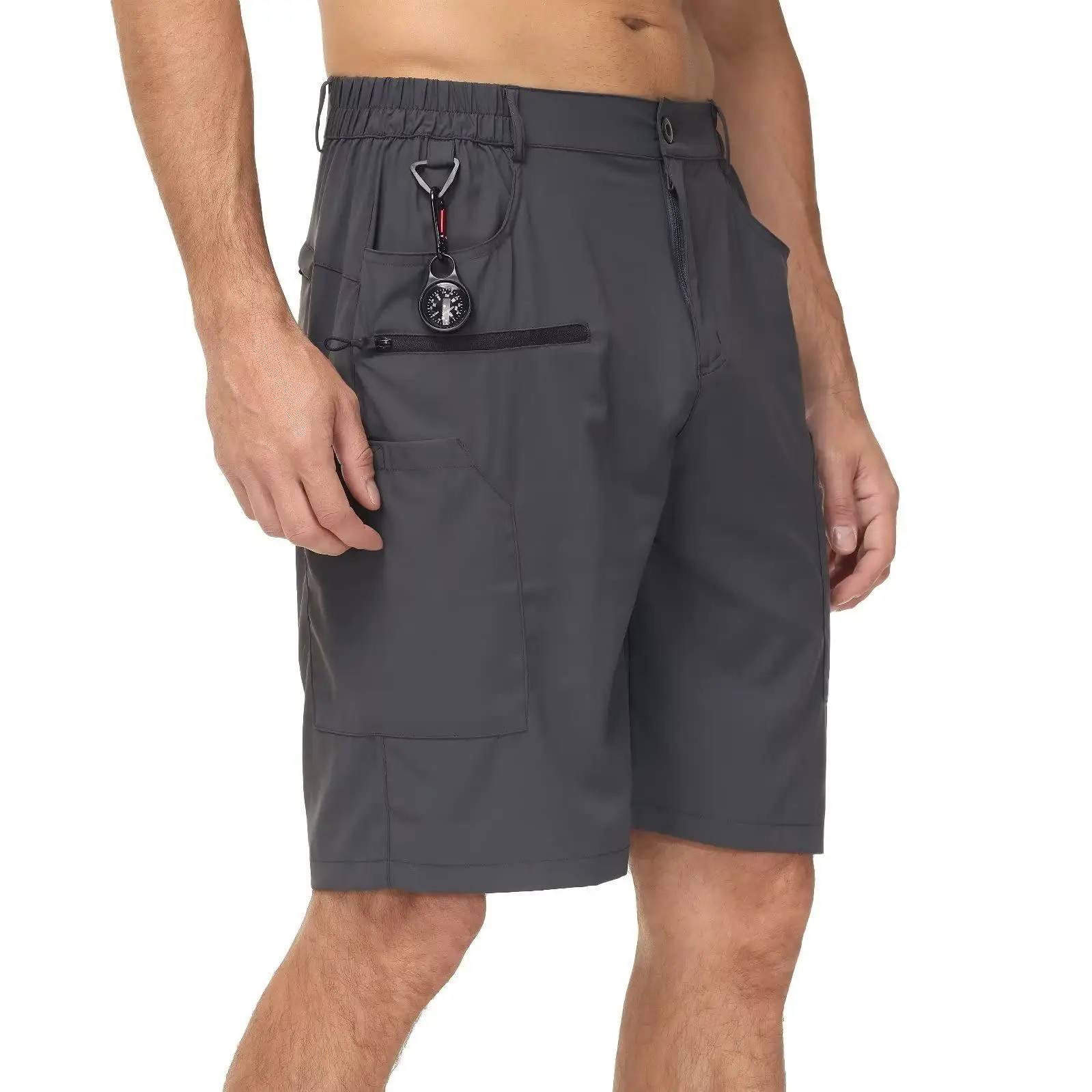 Men's Breathable Hiking Cargo Shorts Quick Dry Lightweight Shorts Running Workout Short Pants with 7 Pockets Water Resistant