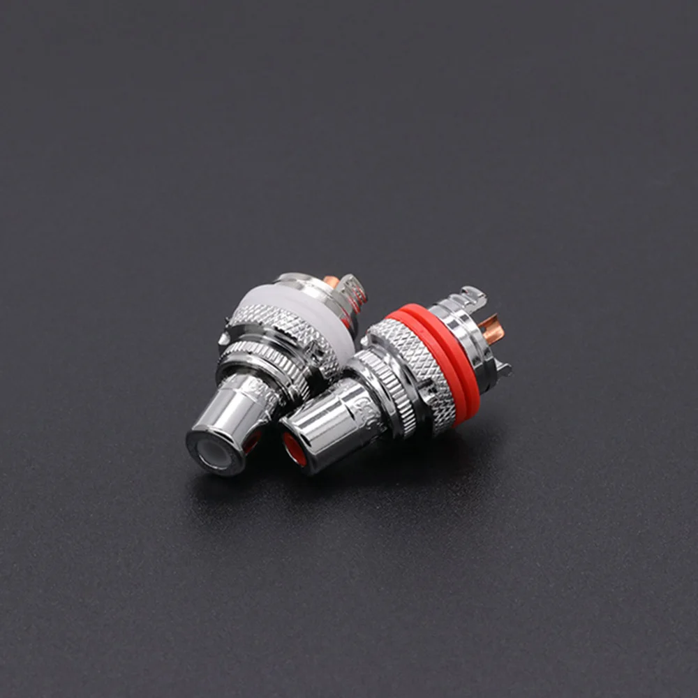 1Pair RCA Jack HIFI Terminals, pom insulation High-end RCA Socket Adapter AV Terminal Phono Connector, Gold/Rhodium/Red Copper