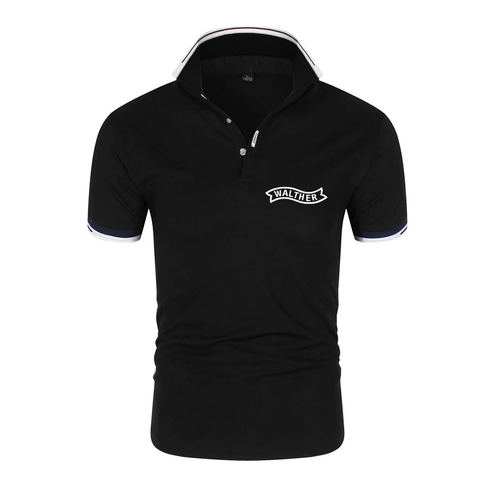 Walther Firearms The new men's six-color Polo is suitable for summer and provides good breathability T shirt