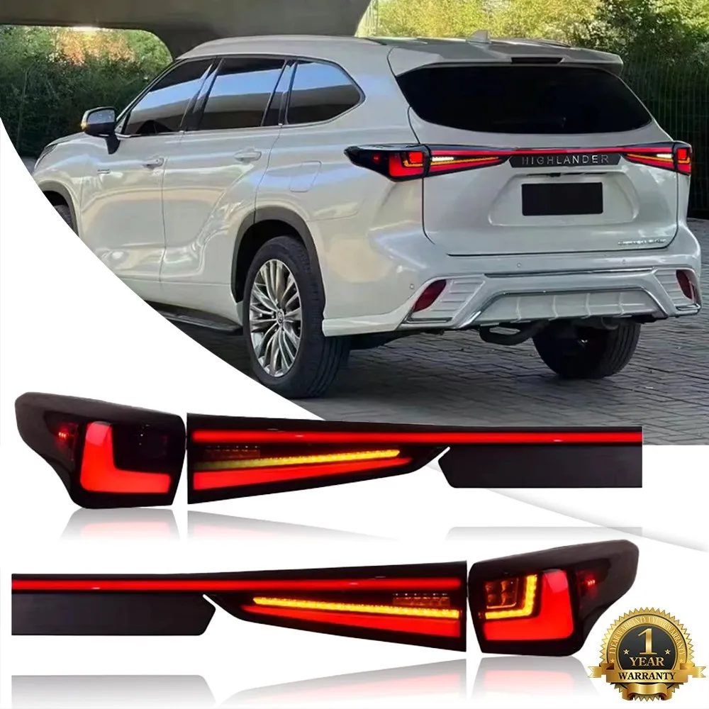 

2Pcs LH+RH LED Tail Lights Assembly For Toyota Highlander 2020-2024 Sequential Animation Turn Signal Trunk Rear Brake Lamps