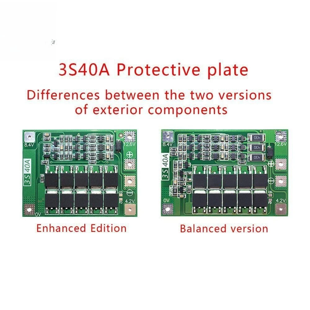 3-string 4-string 12.6V 18650 lithium battery protection board with balanced power protection board, 40A/60A current