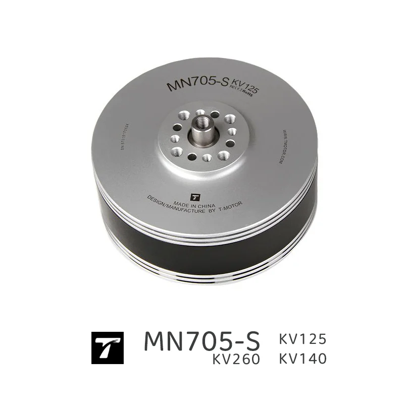 

MN705-S T-MOTOR KV125 KV140 KV260, бесщеточный двигатель, комплект из двух частей, рабочий Номинальный напряжение 12S, 12S, 6S, максимальная мощность 2800 Вт, 2000 Вт, Вт