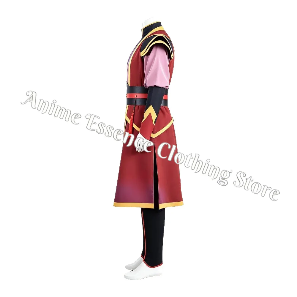 Anime Zuko Cosplay Costume Top Pants Coat Belt Costume Movie Roleplay Clothing Disguise Adult Outfits Halloween Carnival Suit - view 5