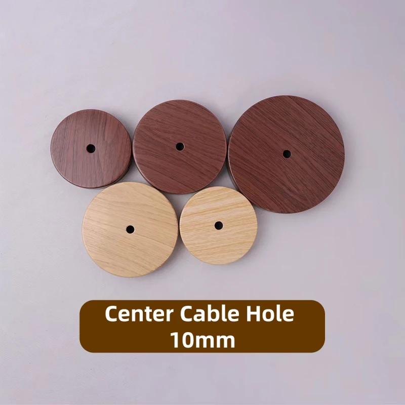 Wood Grain Iron Ceiling Canopy, Pendant Light Mount Base, Walnut Finish / Natural Oak Finish, Available in 10cm 12cm 15cm