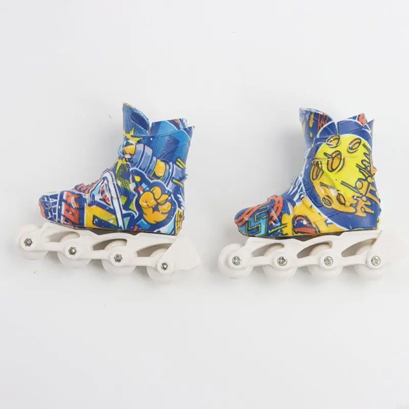 WXTD 1 Pair Finger Shoe Skate Board Scooter for Doll Shoe Toy Fingerboarding Sneaker Mini Roller Skates Ice Skates