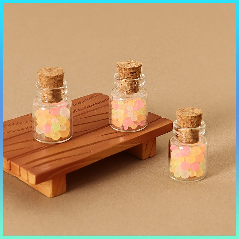 Dollhouse Simulation Miniature Three Dimensional Candy Glass Bottle Jar Creative Desktop Scene Cream Glue Accessories Decoration