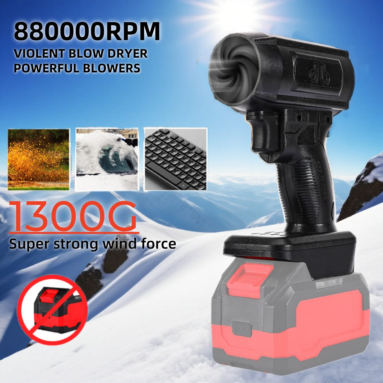 

2025 New 880000 Rotary Car Wash Air Gun Turbo Jet Fan Electric POWERFUL BLOWERS Handheld violent fan Snow Removal Air Dryer Tool