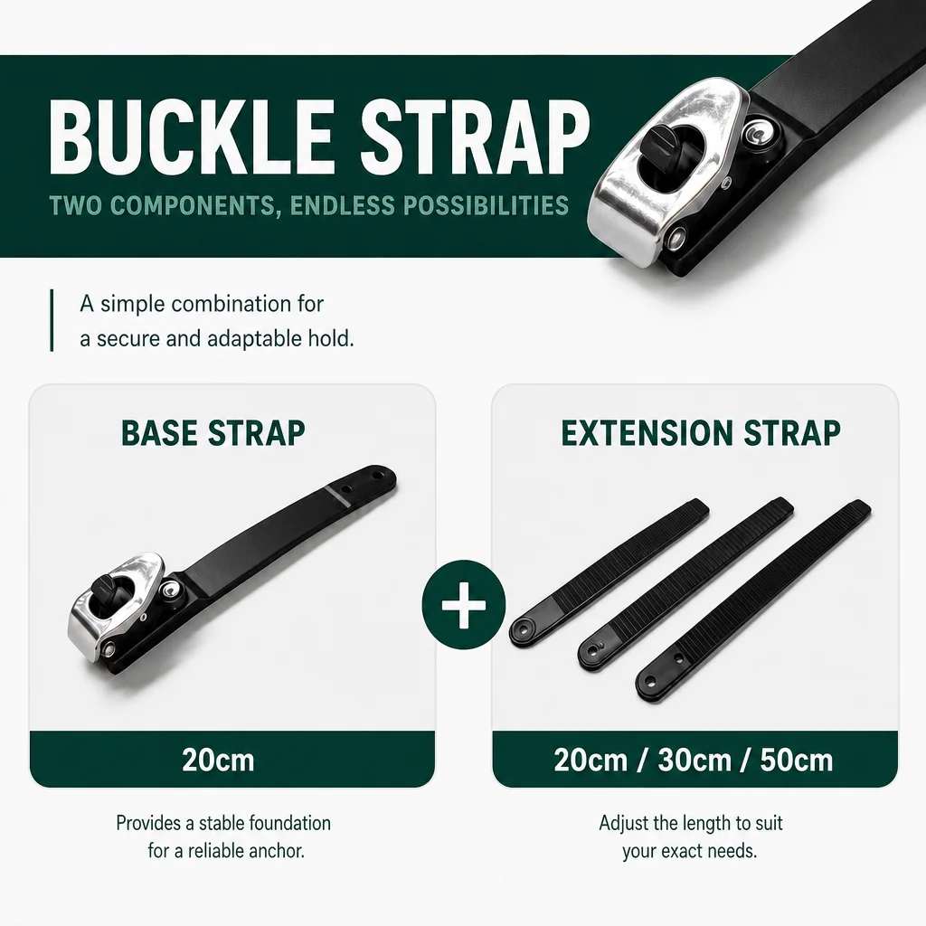 Heavy Duty Metal Ratchet Buckle Nylon Tie Down Strap Adjustable Reusable Lashing Belt for Cargo Wood Camping Ski Boot Securing