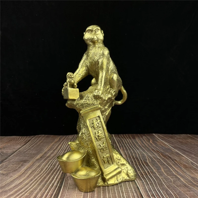 Brass pendant, zodiac , ingot monkey, auspicious mascot, copper craft ornament, home decoration