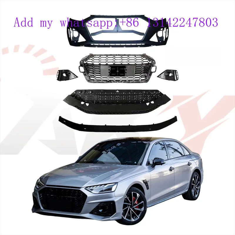 

Factory Hot Sale A4 B9 2021+ RS4 Style Facellift Front Bumper Grille Lip Easy Installation 1:1 Fitment New Condition
